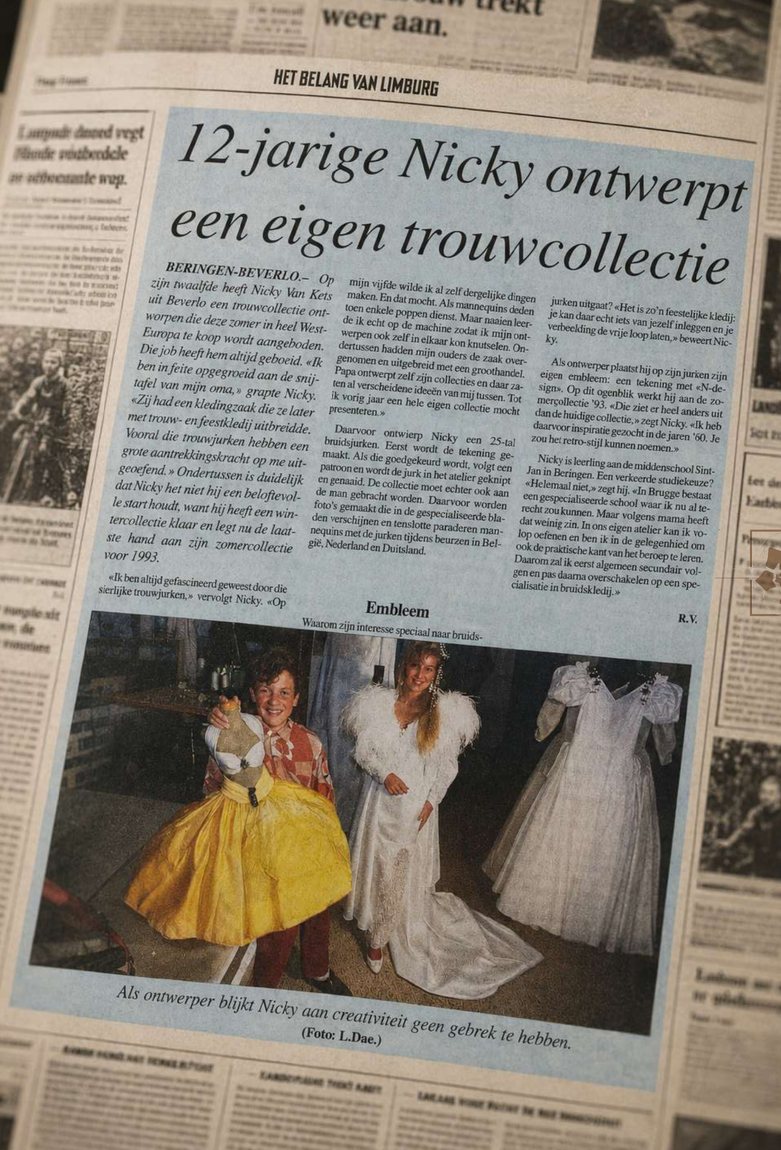 Krantenartikel uit Het Belang van Limburg over de twaalfjarige Nicky Vankets
